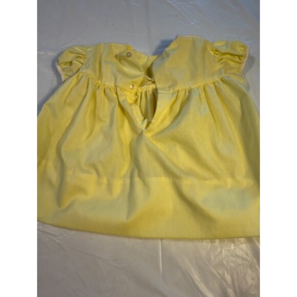 Vintage Girls Yellow Dress Infant Size 6m 6 Months Lace Birdies Embroidery Flaw - Picture 4 of 4